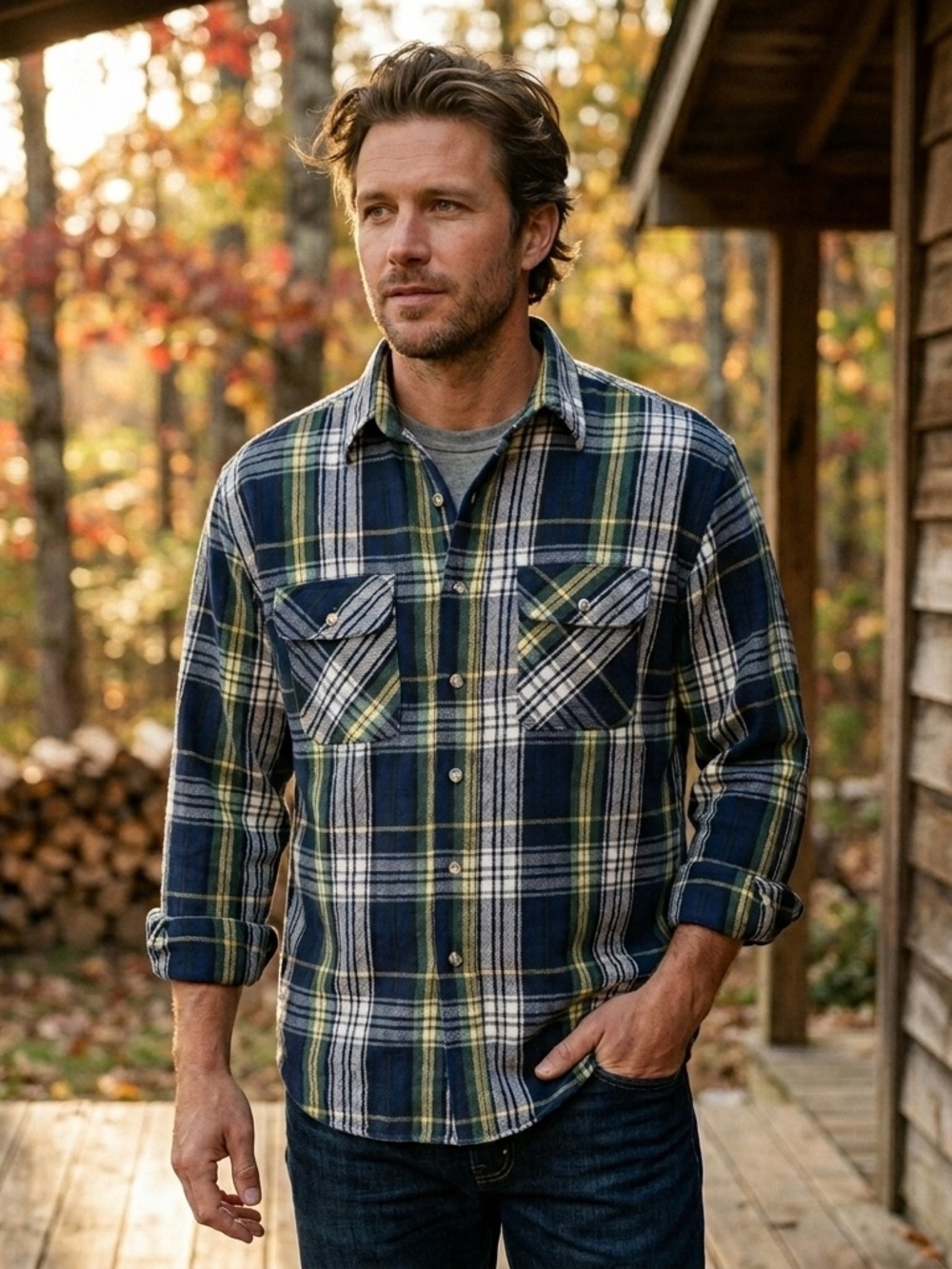 Five Brother Vintage Blanket Flannel USA Made Plaid Shirt XL